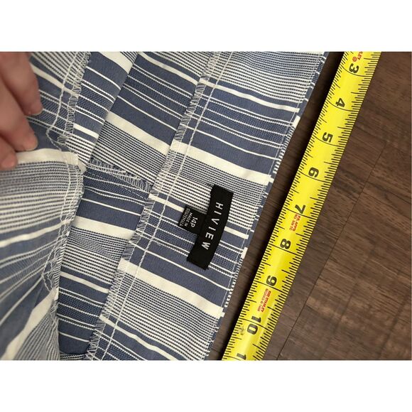 HIVIEW Blue White Stripe Pull-on Capri Pants, Size 14P Petite - Picture 4 of 8